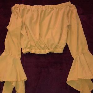 Off The Shoulder Long Sleeve Crop